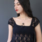 Top Babydoll en dentelle noire