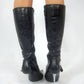 Bottes pointues à talons en metal