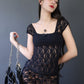 Top Babydoll en dentelle noire