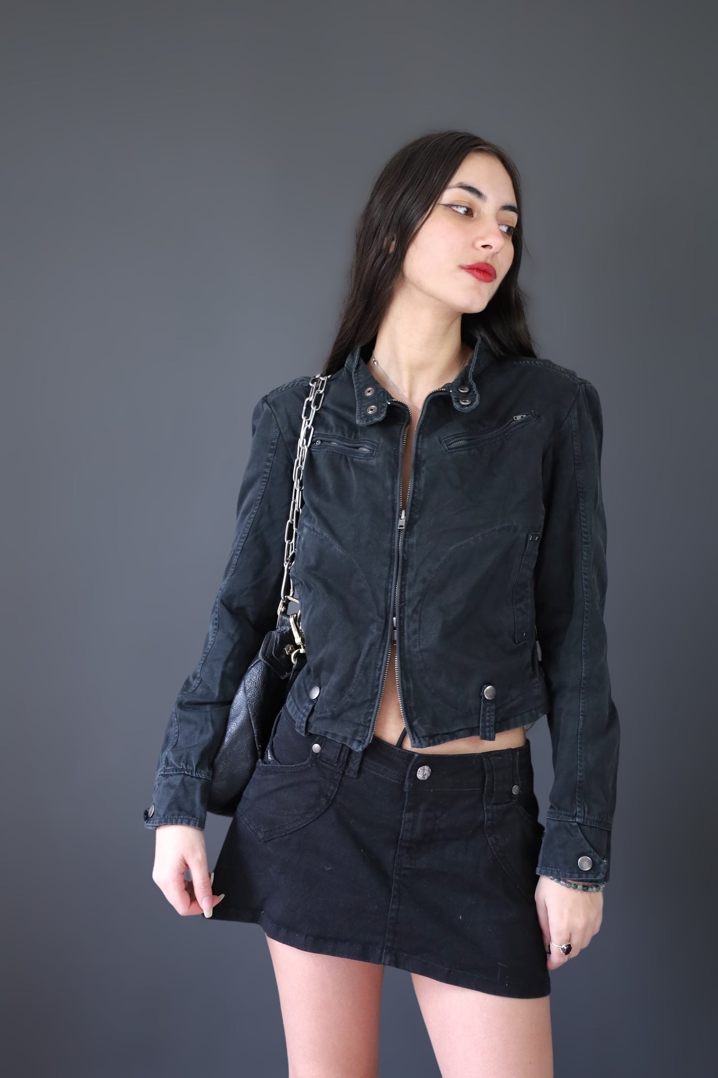 Veste de biker noire