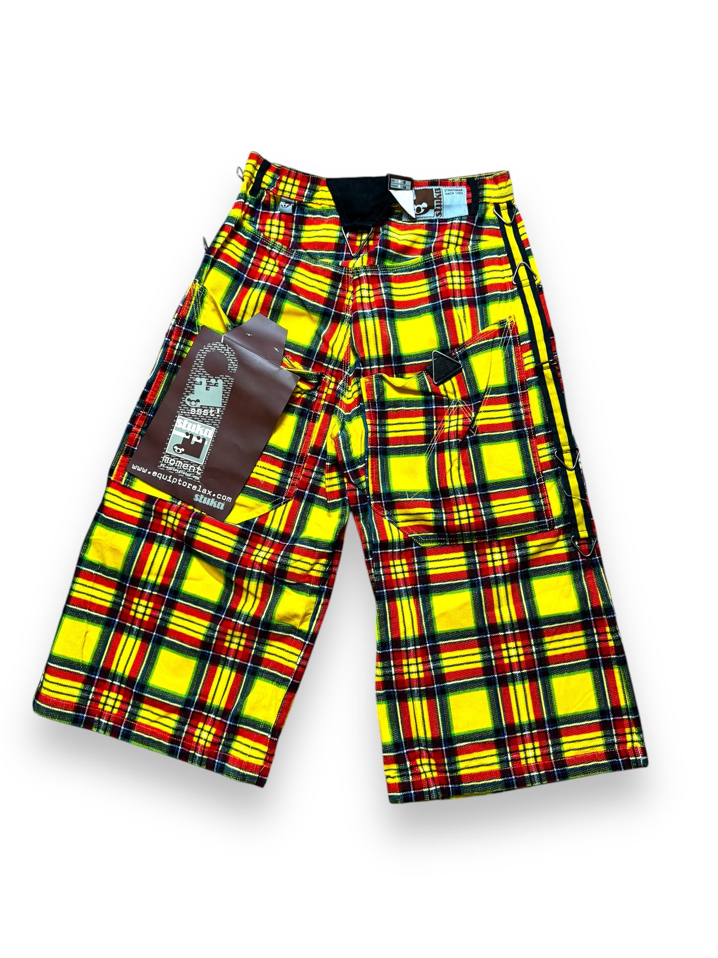 Short baggy tartan jaune deadstock