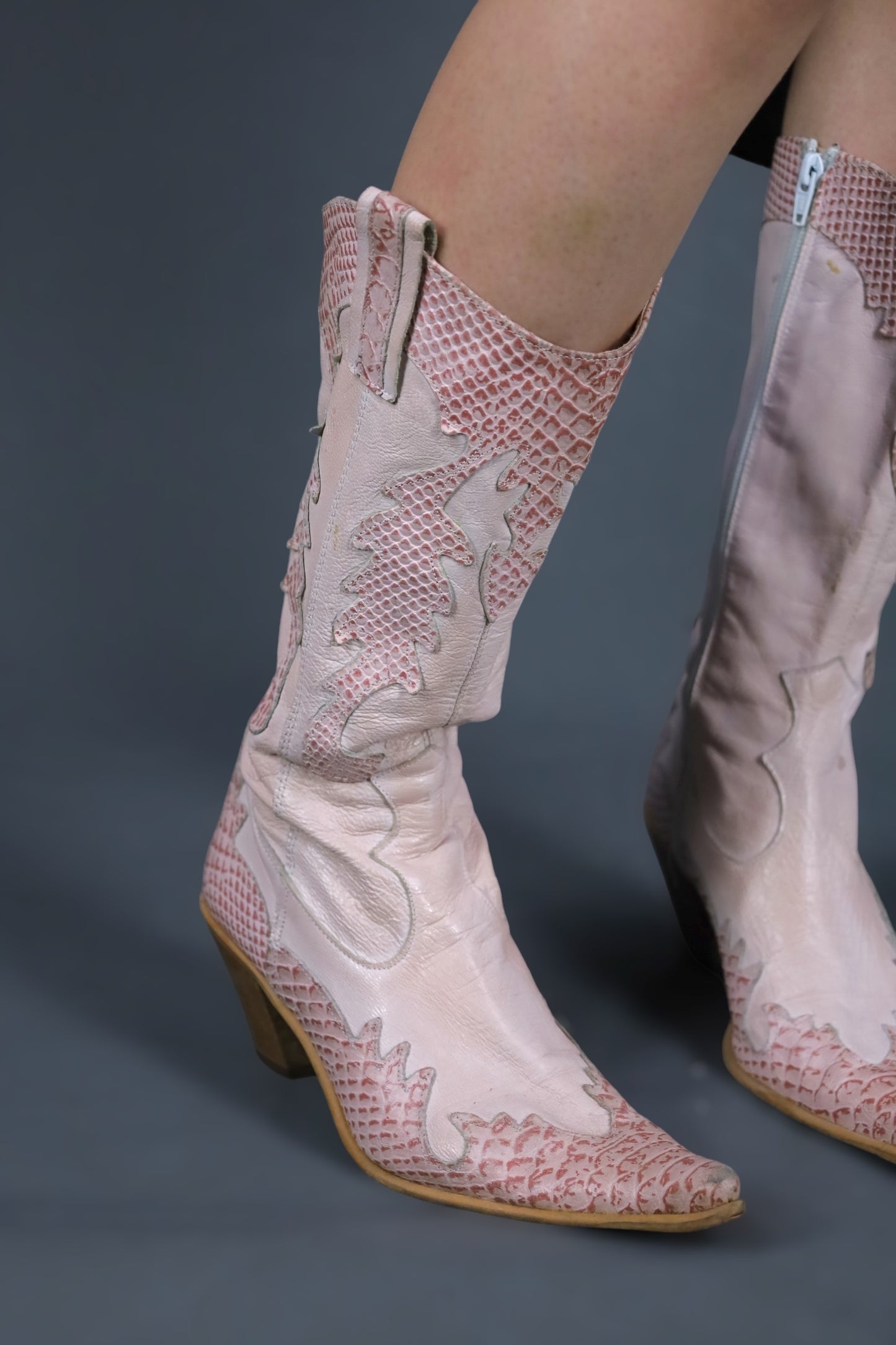 Bottes Santiag rose python