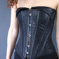 bustier en similicuir noir