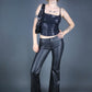 Pantalon en similicuir noir