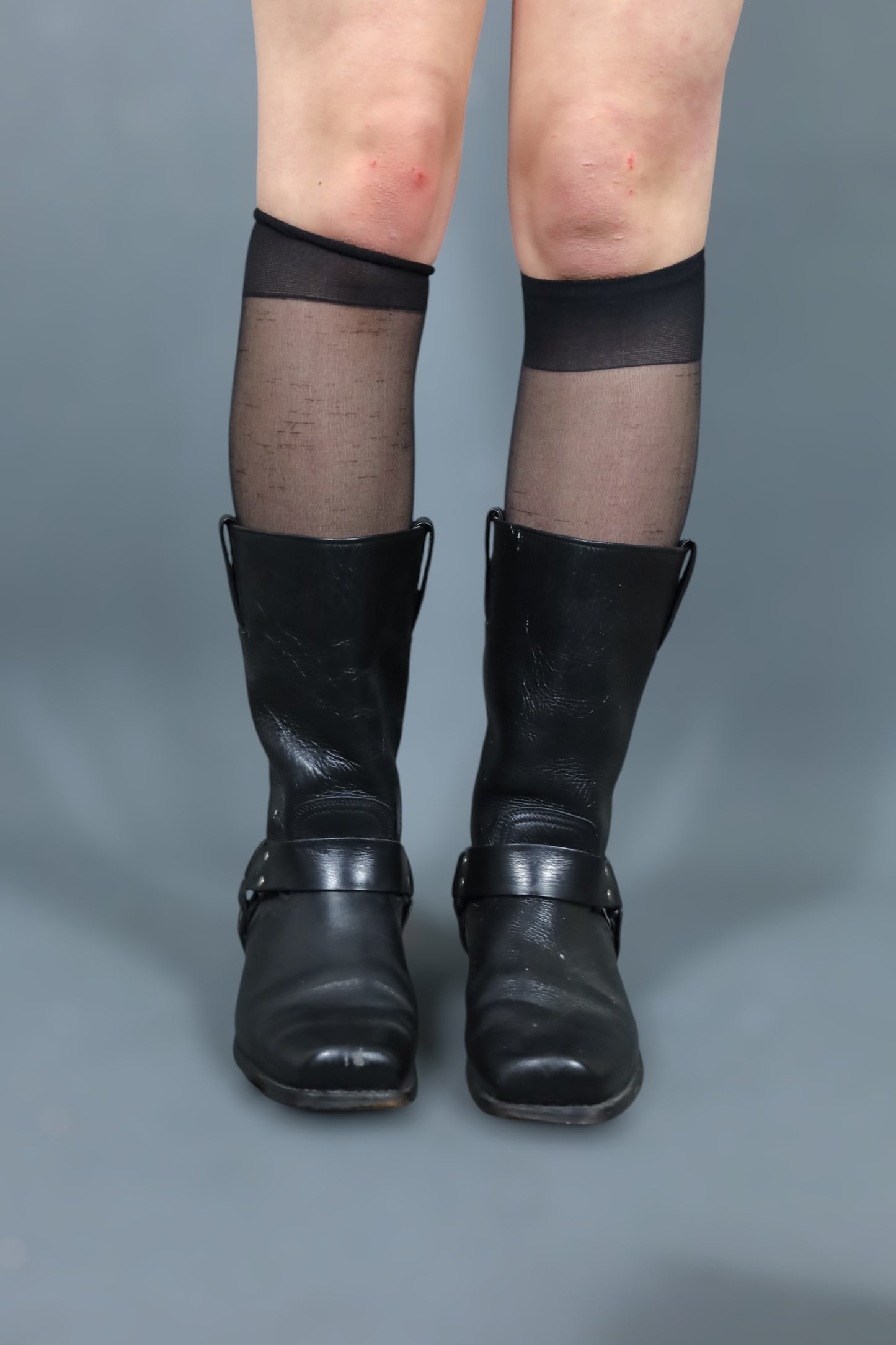 Bottes de biker en cuir noir