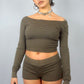 Ensemble short + top rayé