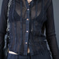 Chemise noire en mesh