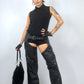 Chaps en cuir noir