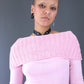 Pull rose col bardot