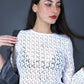 Top en crochet blanc