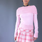 Pull rose col bardot