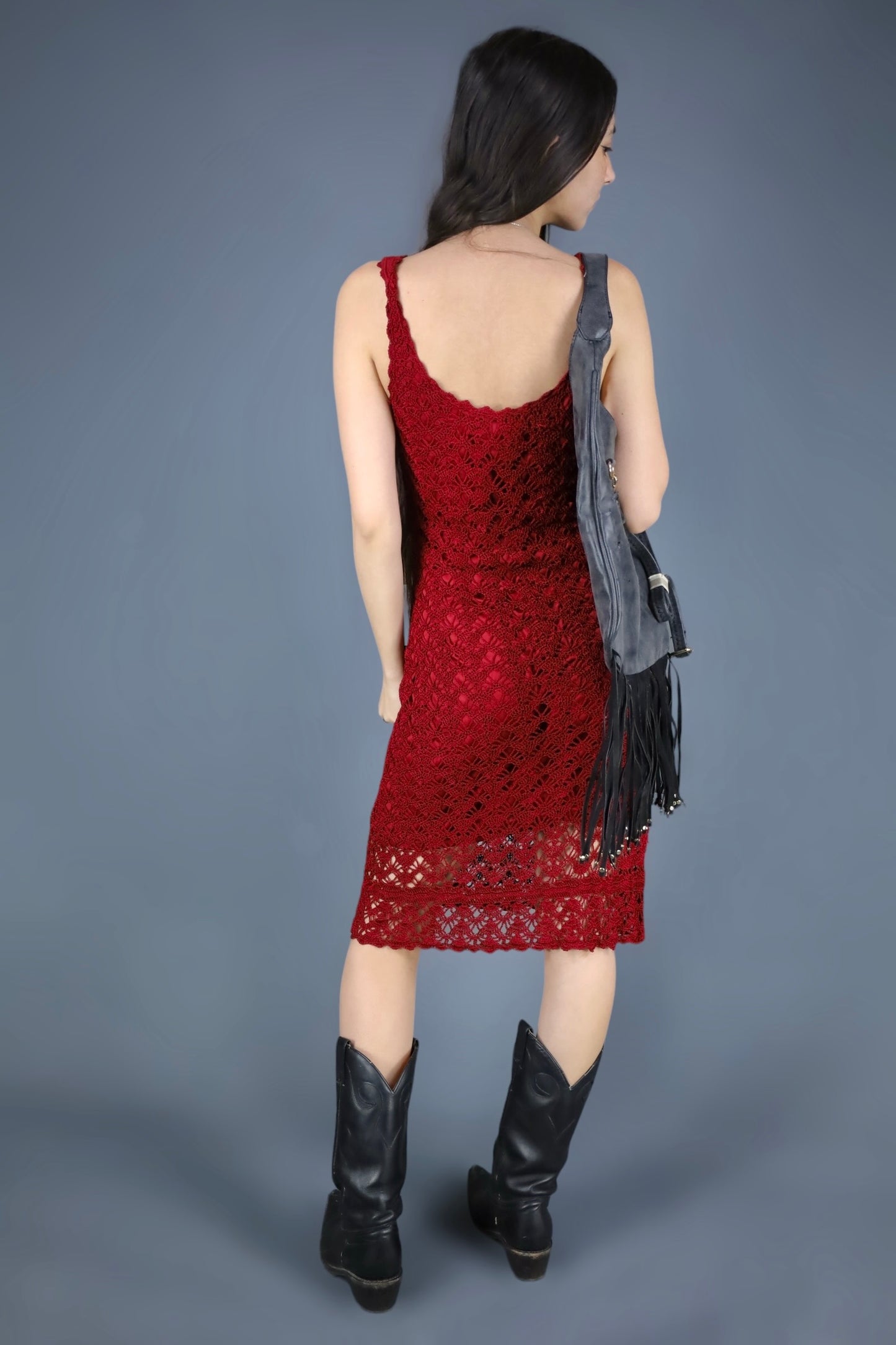 Robe en crochet rouge