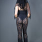 Pantalon flare en dentelle noire