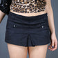 Jupe short noir en jean