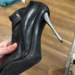 Bottes pointues à talons en metal