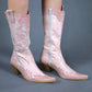 Bottes Santiag rose python