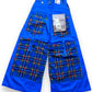 Pantalon baggy bleu et tartan deadstock