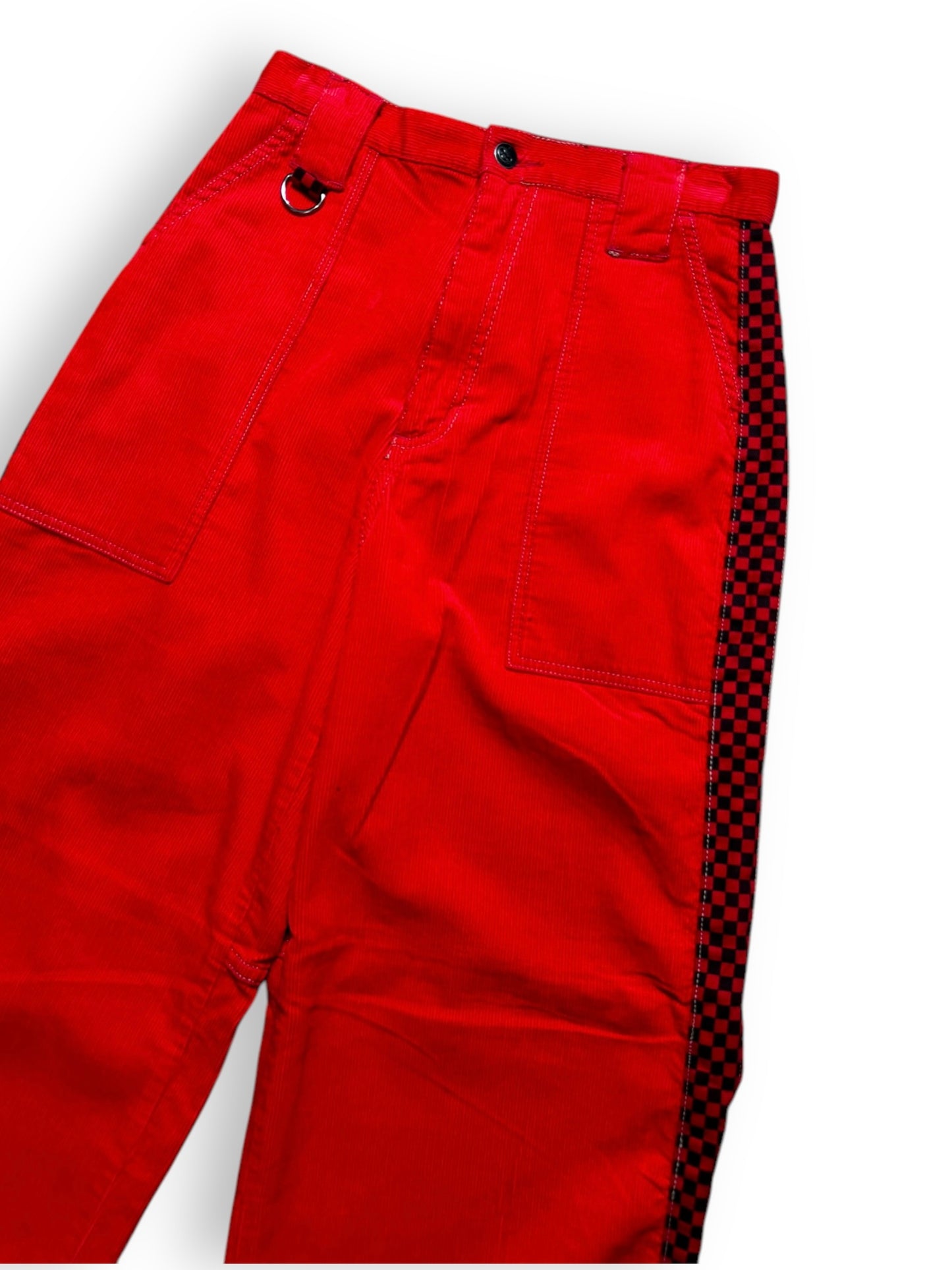 Pantalon baggy velours rouge deadstock