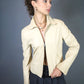 Veste en cuir beige