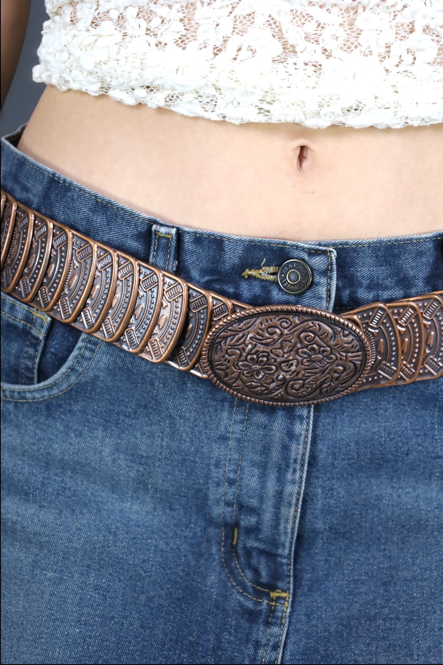 Ceinture métallique bronze