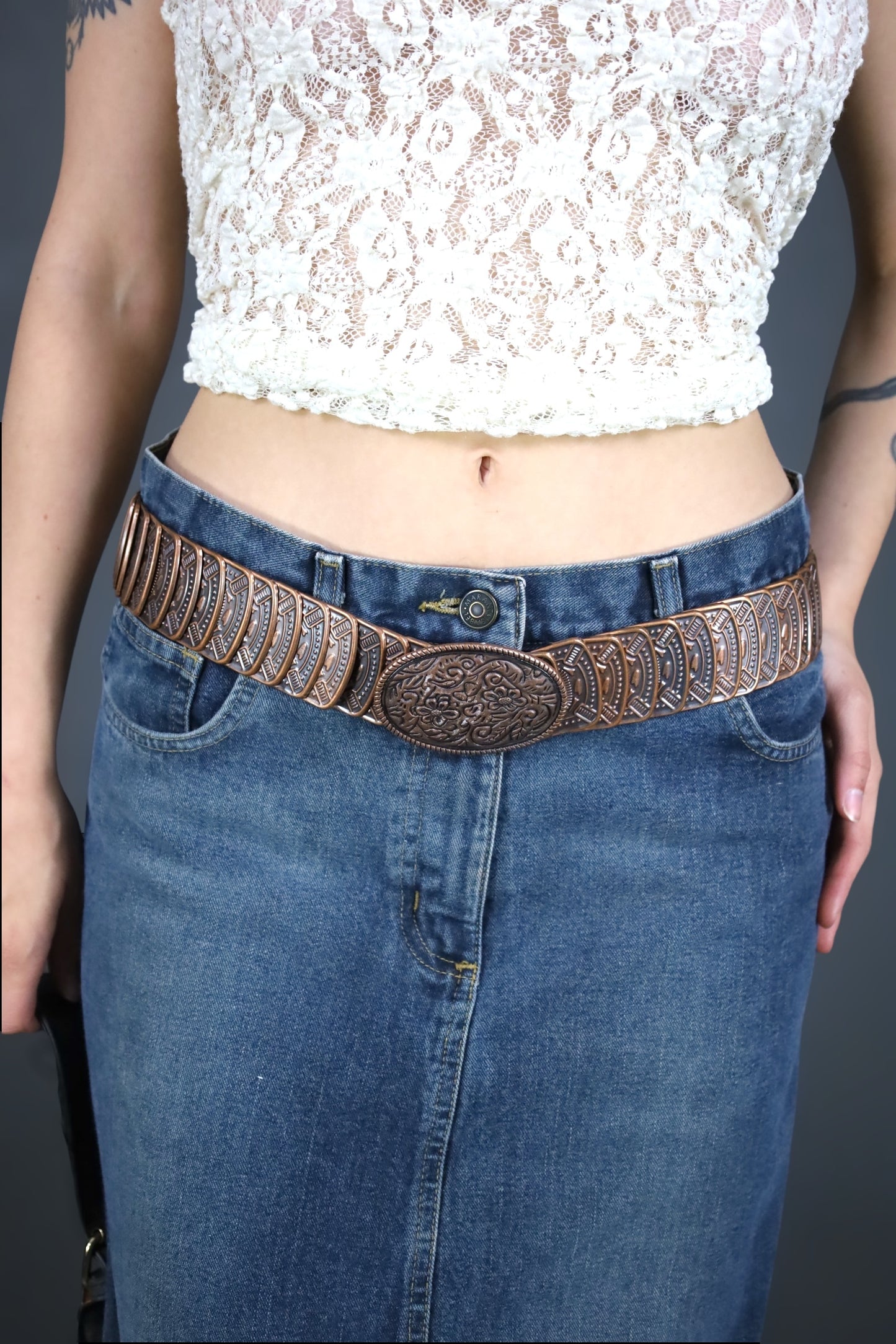 Ceinture métallique bronze