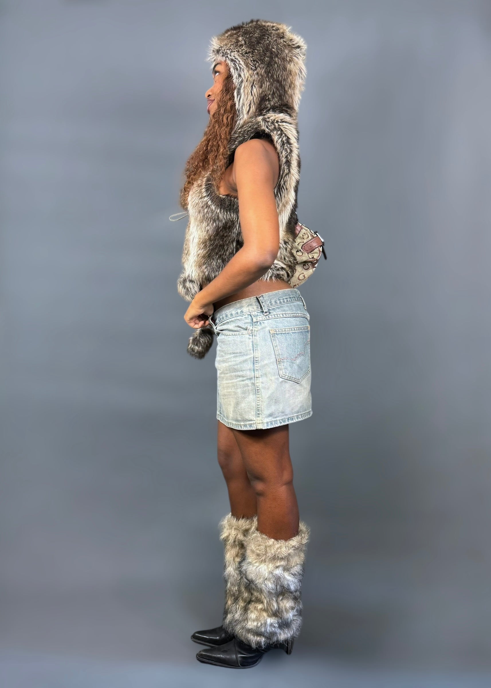 Mini jupe en jean délavé