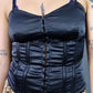 Top corset noir satiné