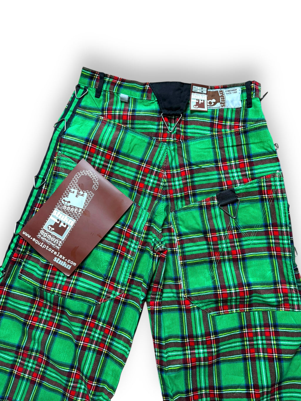 Short baggy tartan vert deadstock