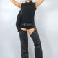 Chaps en cuir noir