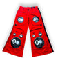 Pantalon baggy rouge à boules de billard deadstock