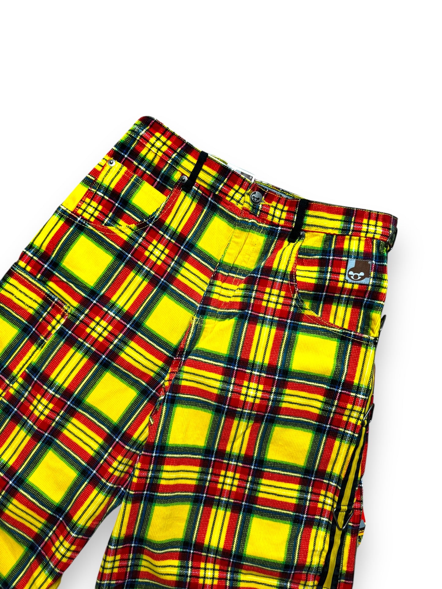 Short baggy tartan jaune deadstock