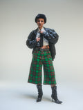 Short baggy tartan vert deadstock