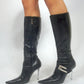 Bottes pointues à talons en metal