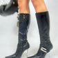Bottes pointues à talons en metal
