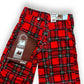 Pantalon baggy tartan rouge deadstock