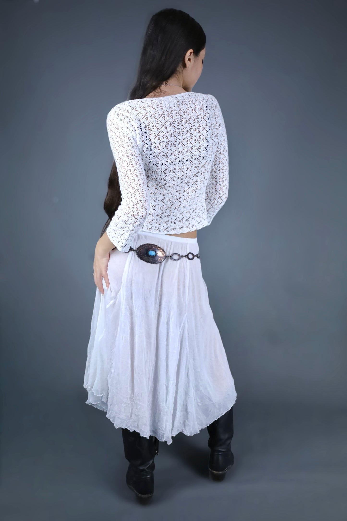 Top en crochet blanc