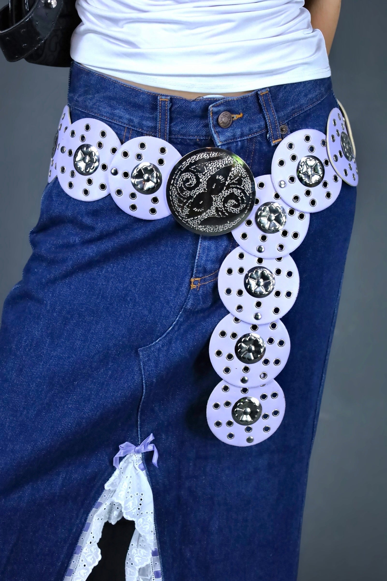 Ceinture à disques lilas