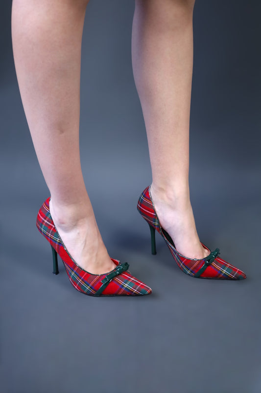 Escarpin à bout pointu tartan