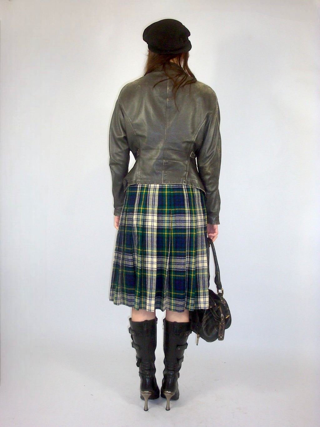 Veste en cuir patiné