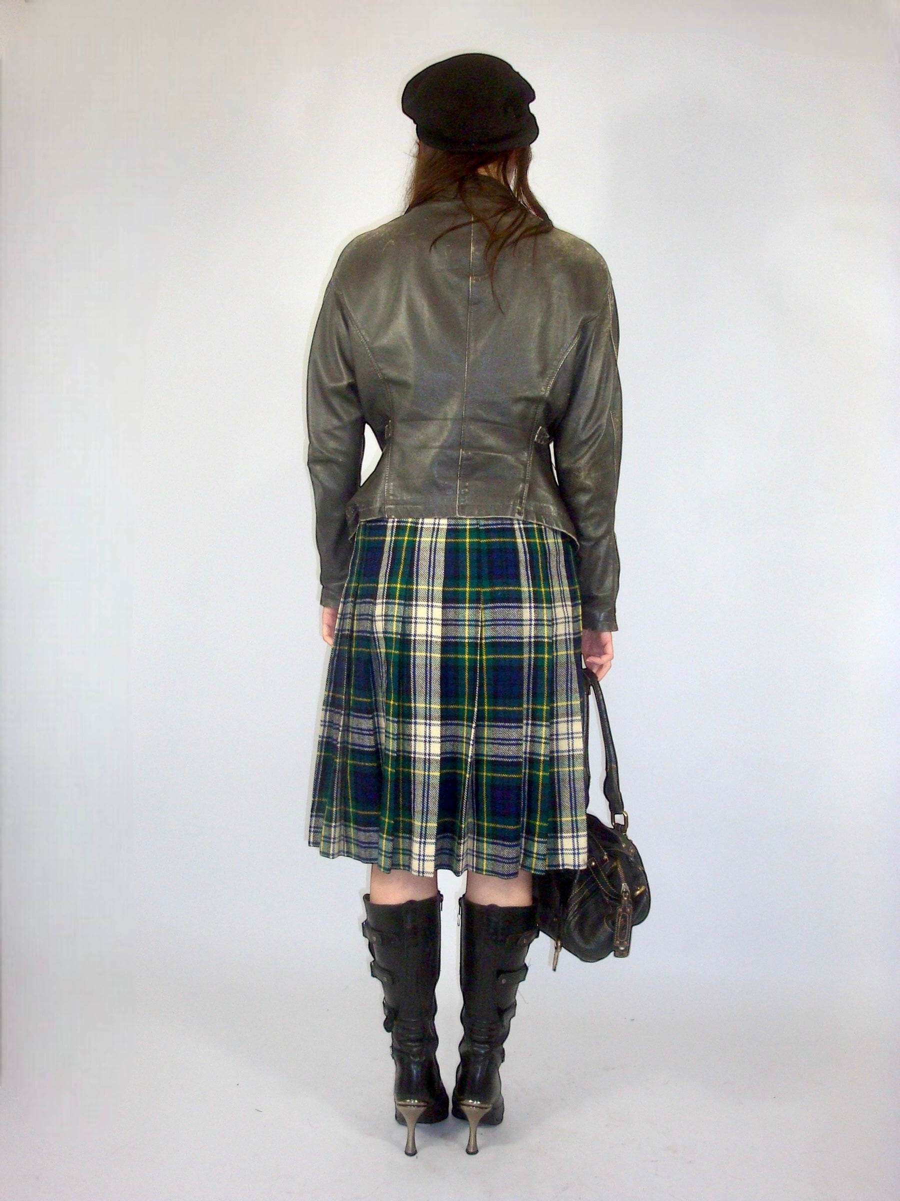 Veste en cuir patiné