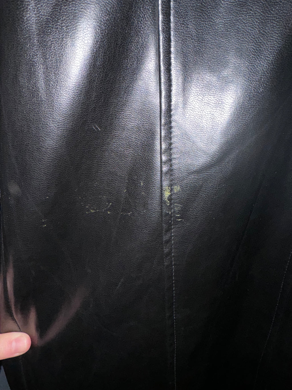 Long Manteau afghan noir en similicuir