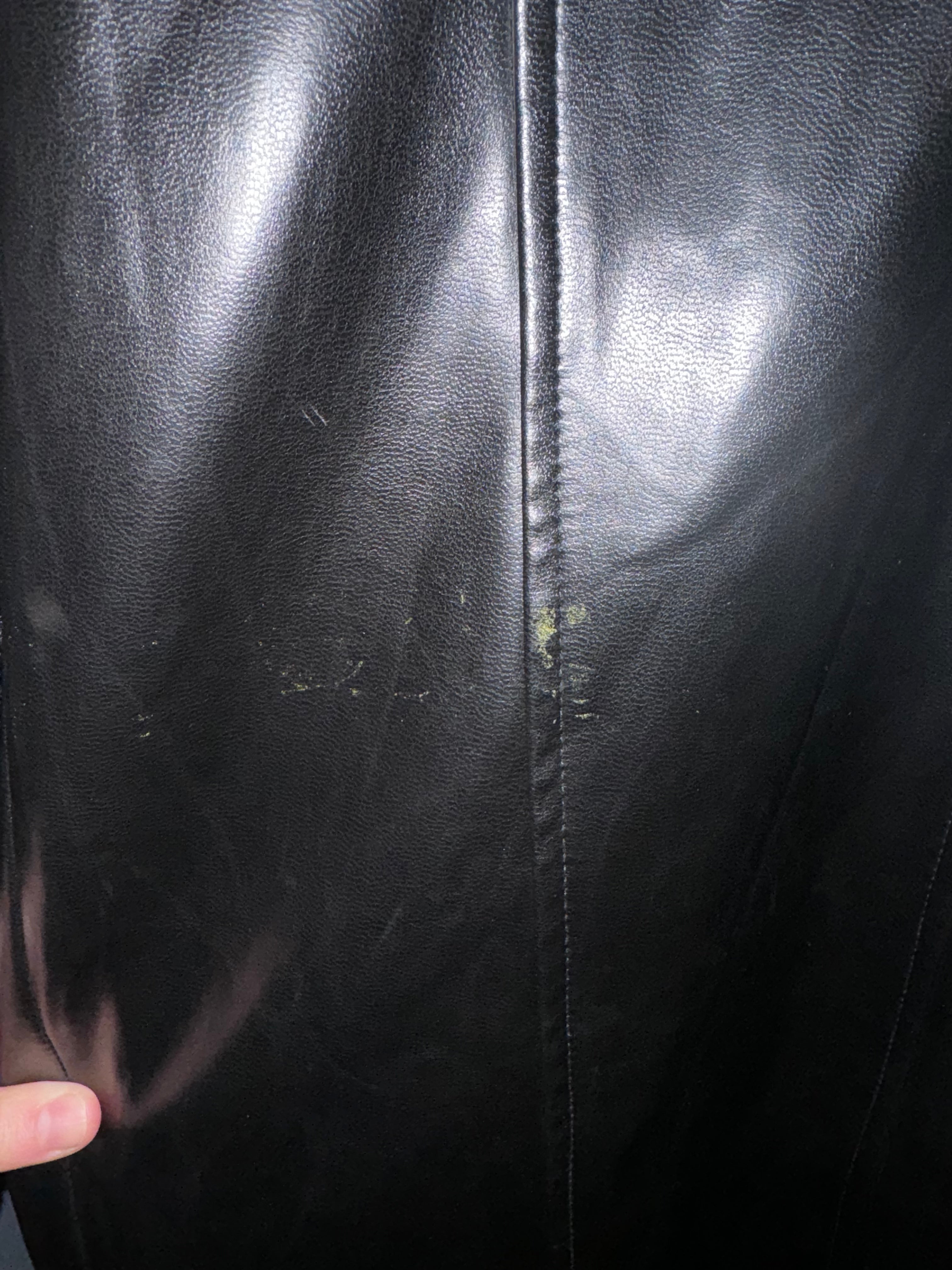 Long Manteau afghan noir en similicuir