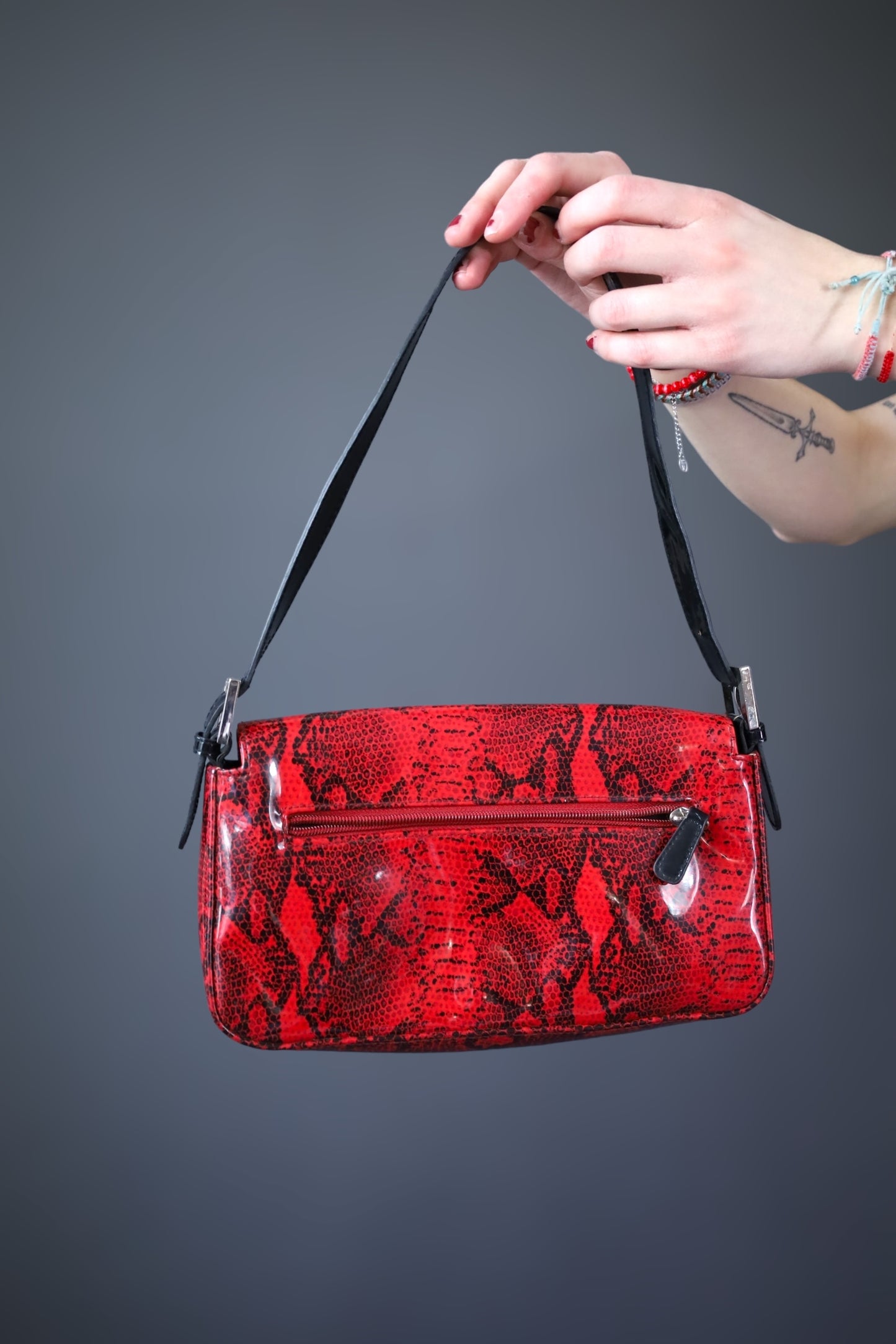 Mini sac python rouge